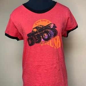 Fun Cap Sleeve Tshirt XL Junior’s with Monster Truck Graphic NEW